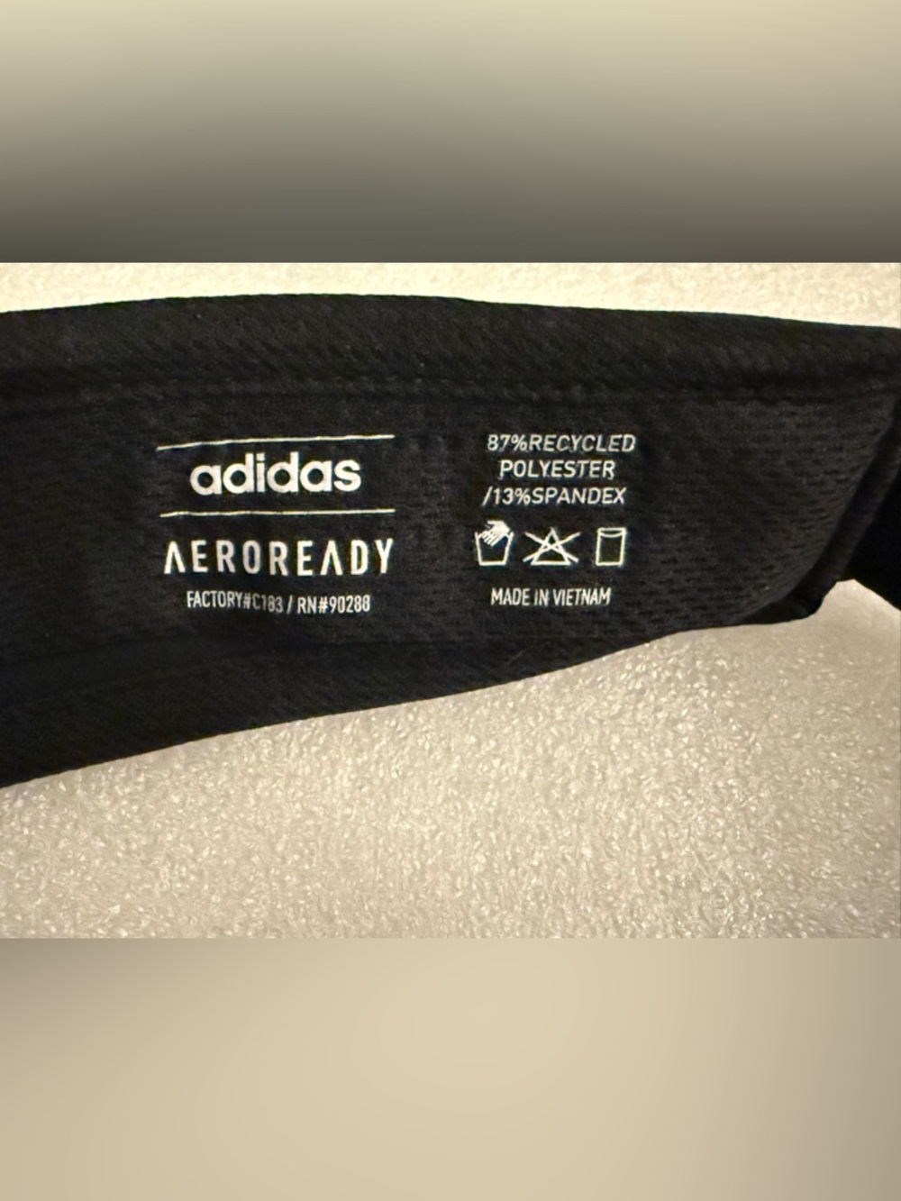 Adidas Black AEROREADY Visor - Reflective Logo - Adjustable OSFA - Picture 7 of 7